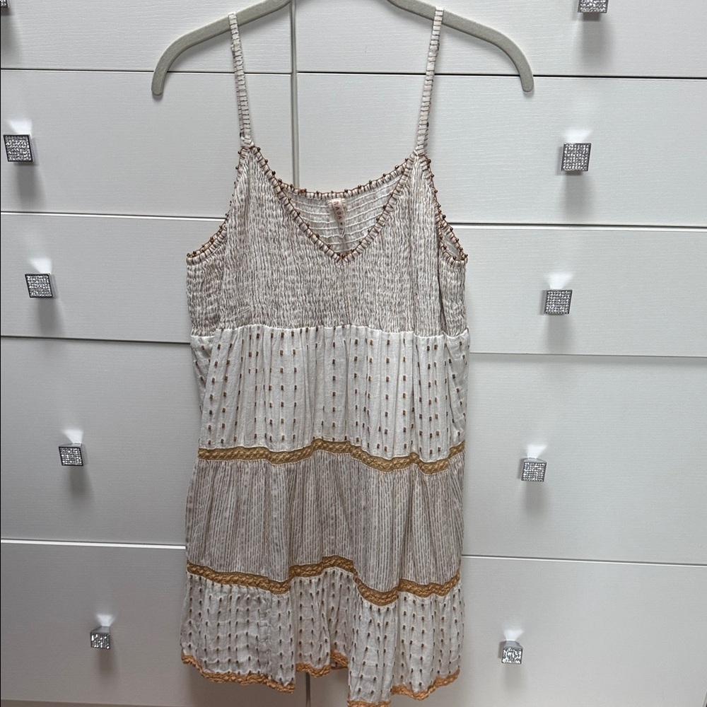 RAGA White and Gold Mini Dress